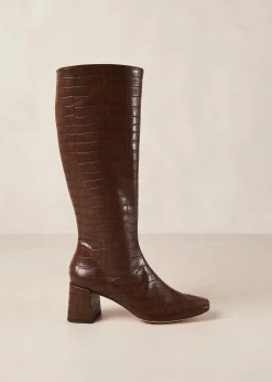 Chalk Alli Brown Vegan Leather Boots