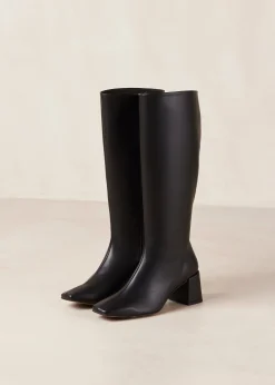 Chalk Black Vegan Leather Boots