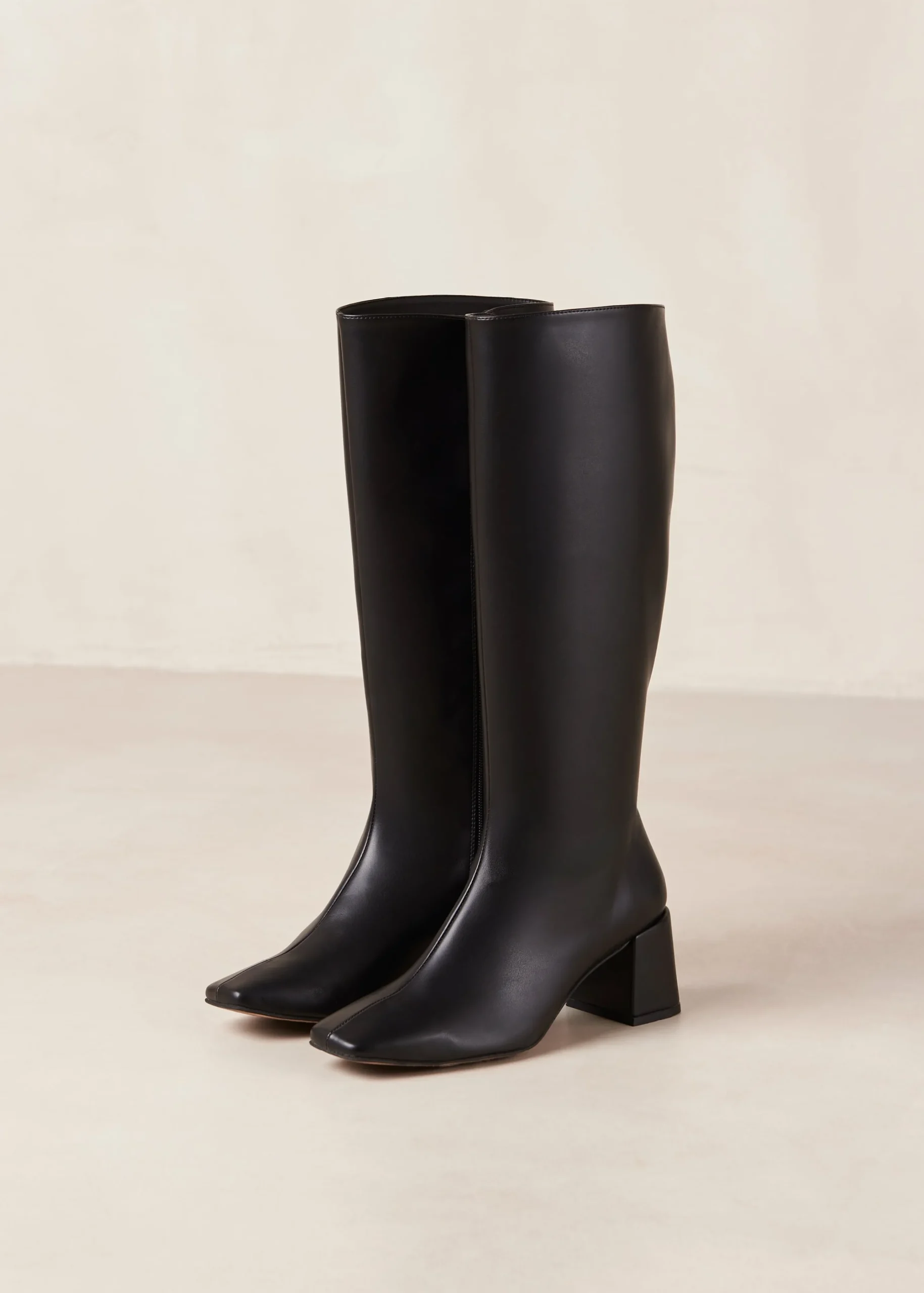 Chalk Black Vegan Leather Boots