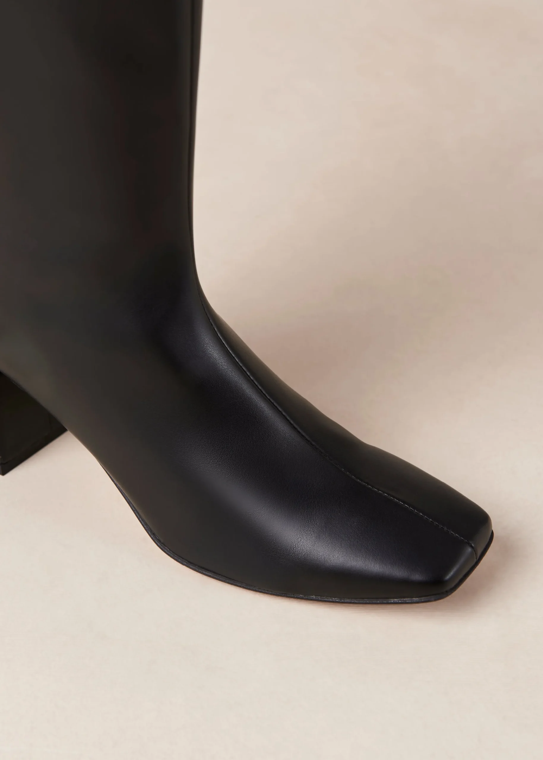Chalk Black Vegan Leather Boots