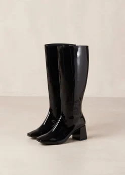 Chalk Onix Black Vegan Leather Boots