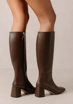 Chalk Umber Brown Vegan Leather Boots