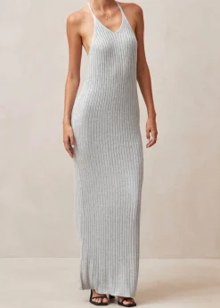 Cindy Grey Tricot Maxi Dress