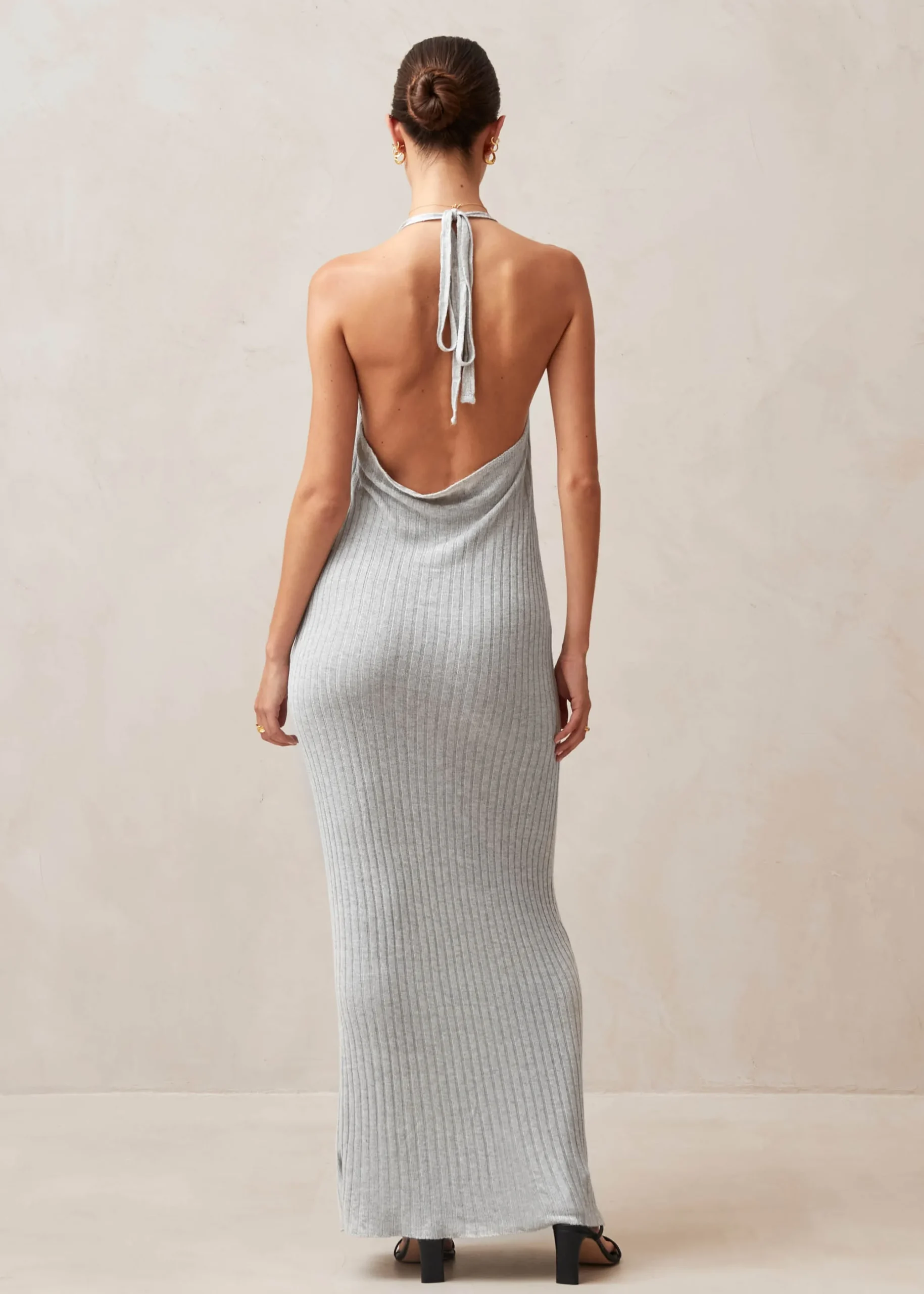 Cindy Grey Tricot Maxi Dress