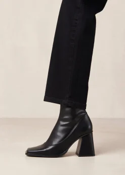 Clover Black Vegan Leather Ankle Boots