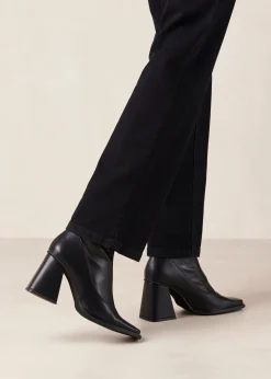Clover Black Vegan Leather Ankle Boots
