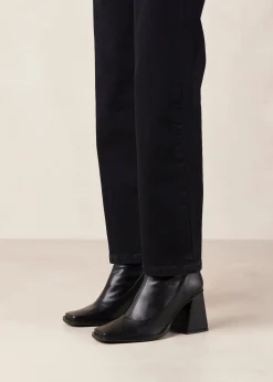Clover Black Vegan Leather Ankle Boots