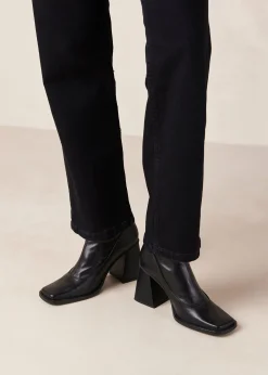 Clover Black Vegan Leather Ankle Boots