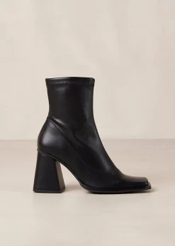 Clover Black Vegan Leather Ankle Boots