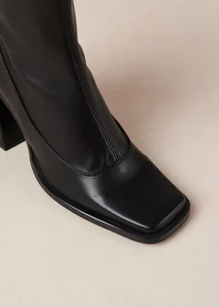 Clover Black Vegan Leather Ankle Boots