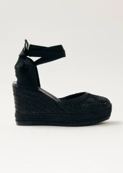 Cordelia Crochet Black Espadrilles
