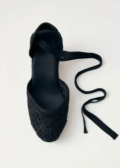 Cordelia Crochet Black Espadrilles