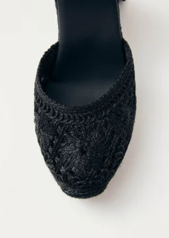 Cordelia Crochet Black Espadrilles