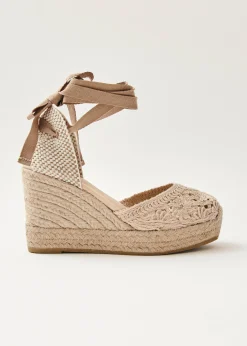 Cordelia Crochet Cream Espadrilles