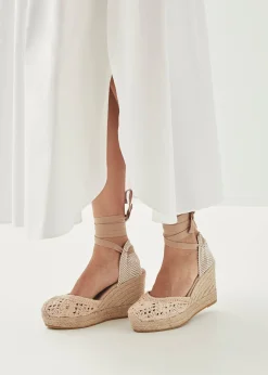 Cordelia Crochet Cream Espadrilles