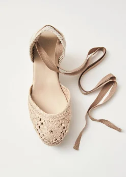 Cordelia Crochet Cream Espadrilles
