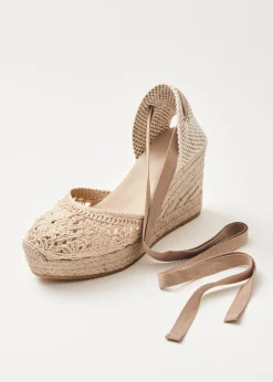 Cordelia Crochet Cream Espadrilles