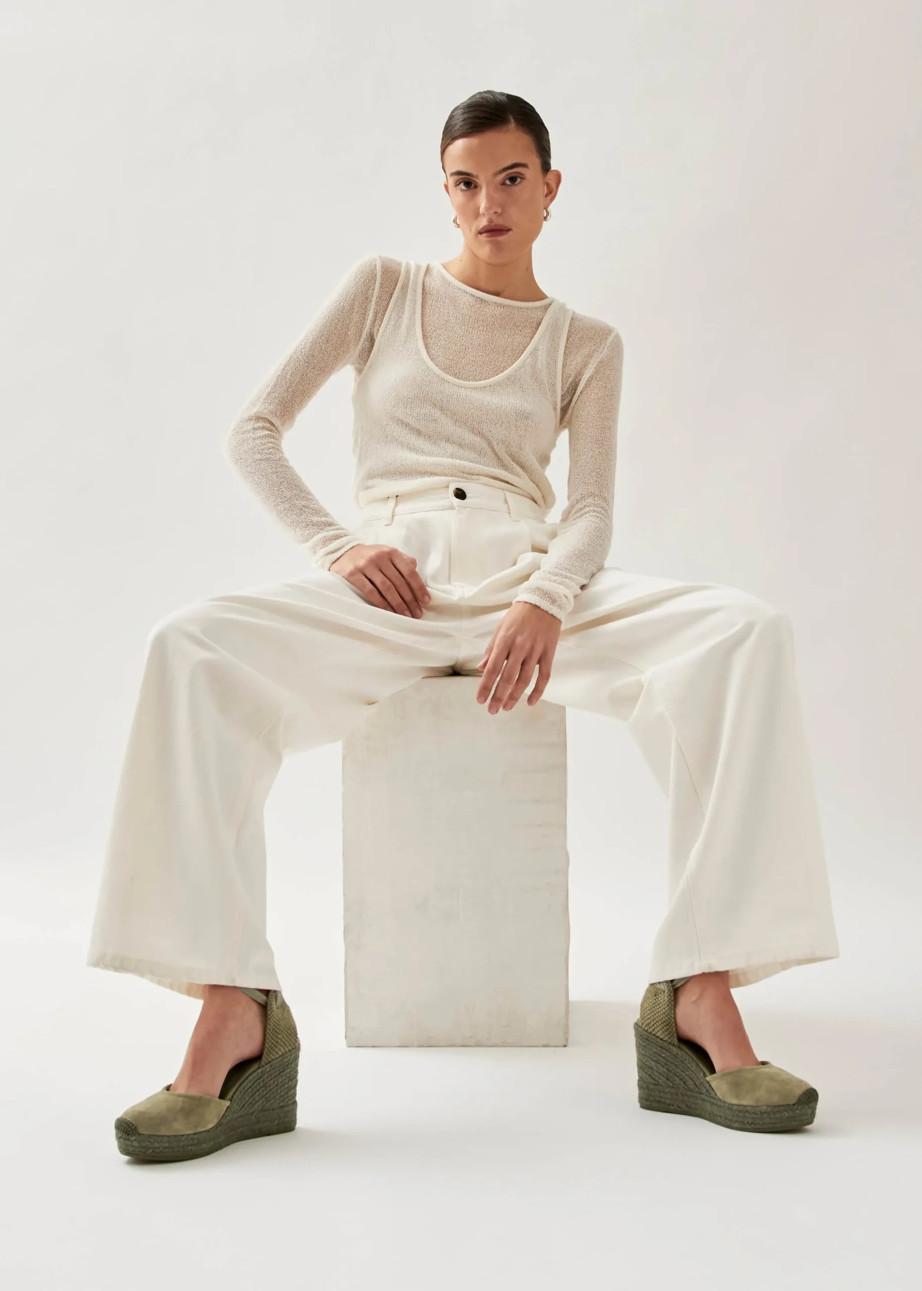 Cordelia Suede Green Leather Espadrilles