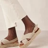 Crossed Linen Beige Espadrilles