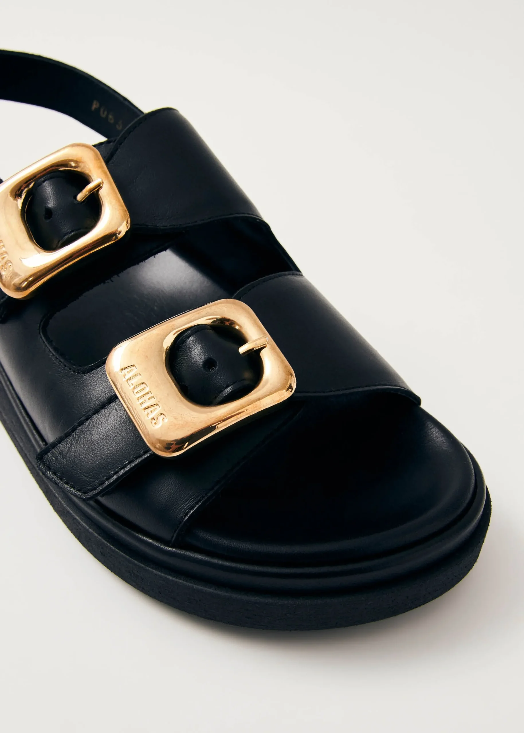 Daria Black Leather Sandals