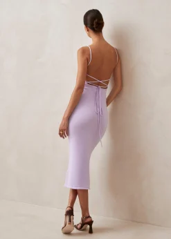 Delicate Lilac Tricot Midi Dress
