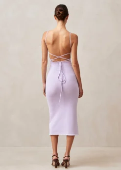 Delicate Lilac Tricot Midi Dress