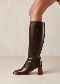 East Coffee Brown Leather Boots