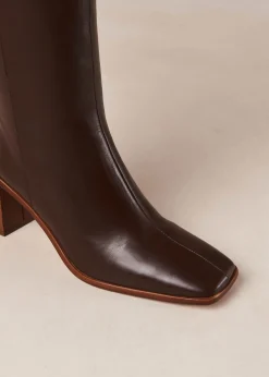 East Coffee Brown Leather Boots