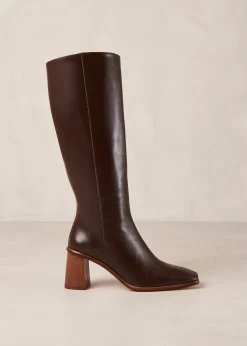 East Coffee Brown Leather Boots