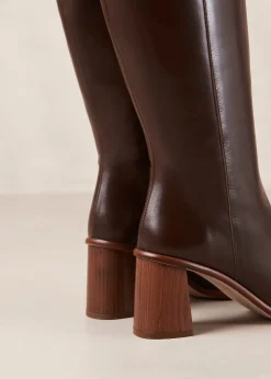East Coffee Brown Leather Boots