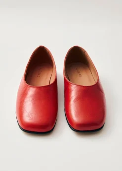 Edie Red Leather Ballet Flats