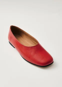Edie Red Leather Ballet Flats