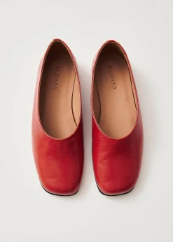 Edie Red Leather Ballet Flats