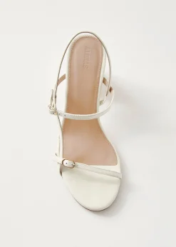 Elyn Cream Leather Sandals
