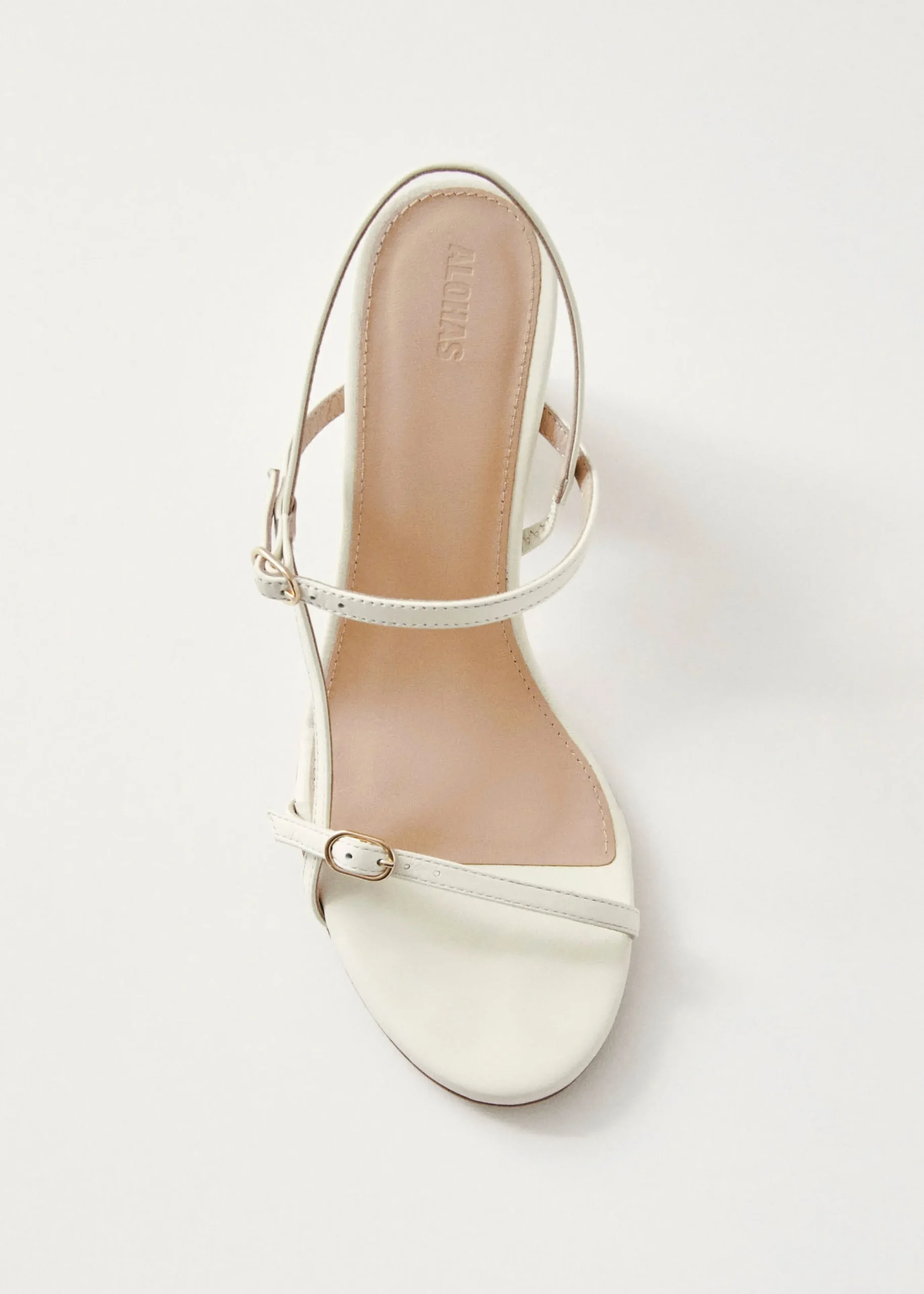 Elyn Cream Leather Sandals