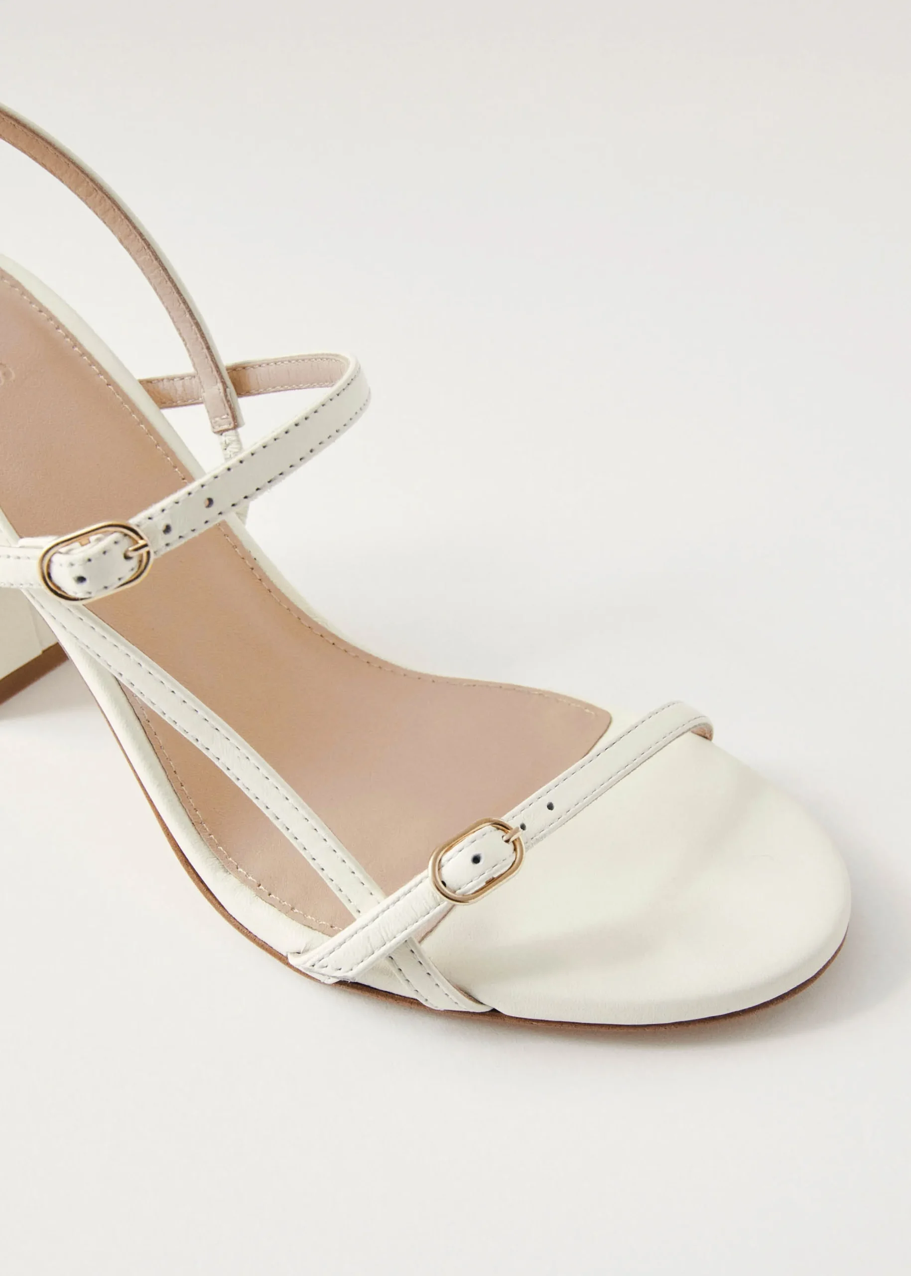 Elyn Cream Leather Sandals