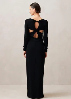 Freja Black Midi Dress