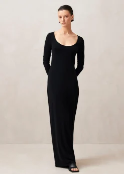 Freja Black Midi Dress