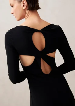Freja Black Midi Dress