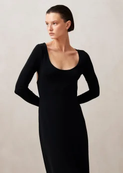Freja Black Midi Dress