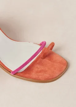 Grace Bicolor Magenta Orange Leather Sandals