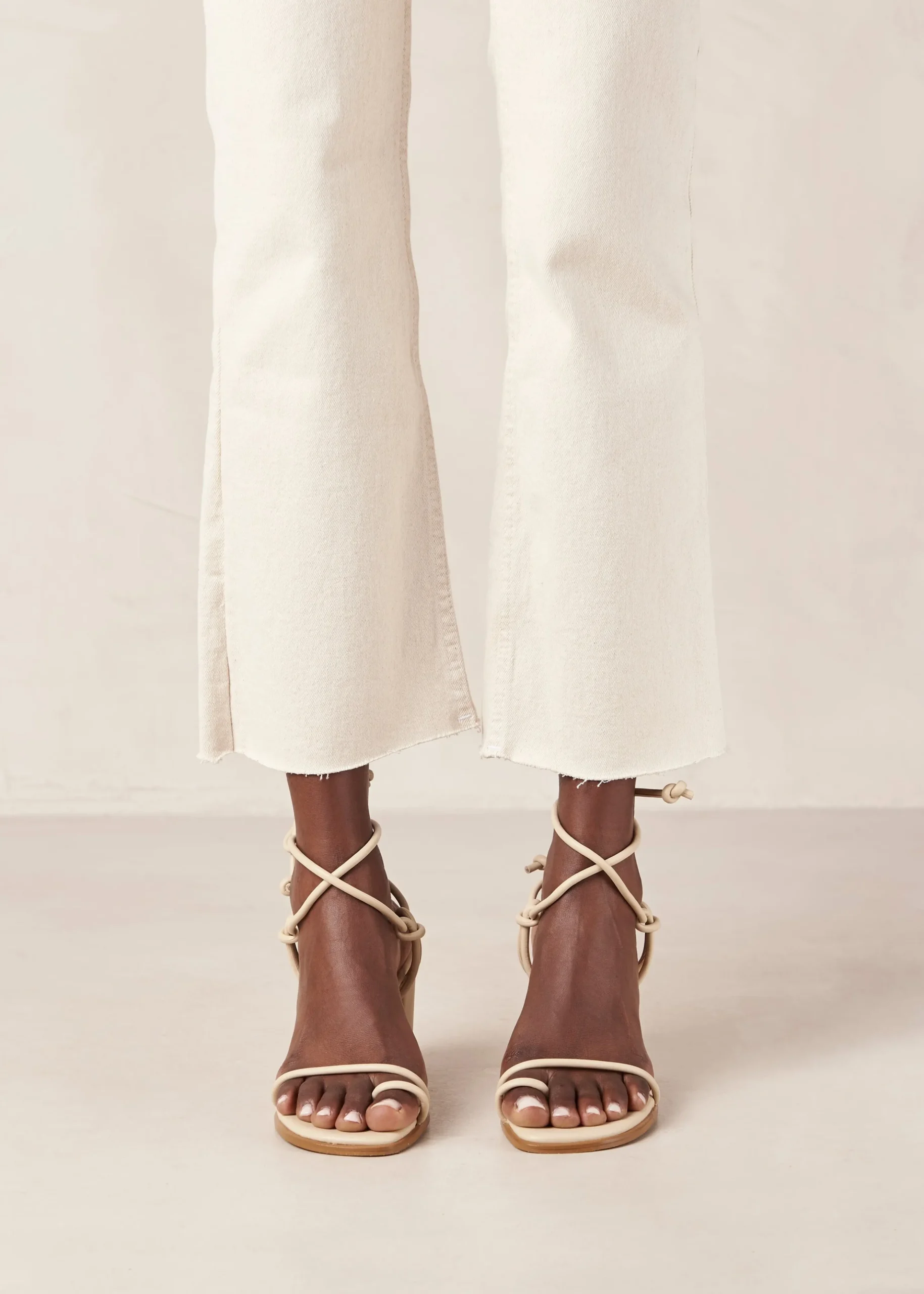 Grace Corn Cream Vegan Leather Sandals