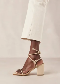 Grace Corn Cream Vegan Leather Sandals