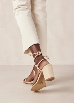 Grace Corn Cream Vegan Leather Sandals