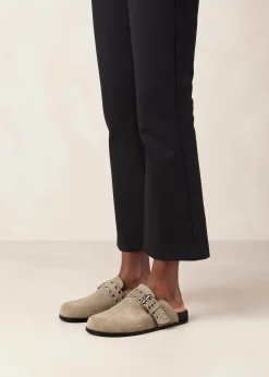 Halia Beige Leather Mules