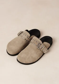 Halia Beige Leather Mules