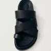 Harllow Black Leather Sandals