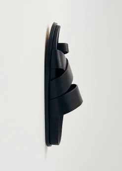 Harllow Black Leather Sandals