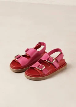 Harper Bicolor Red Magenta Leather Sandals