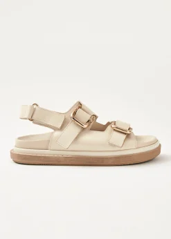 Harper Cream Leather Sandals